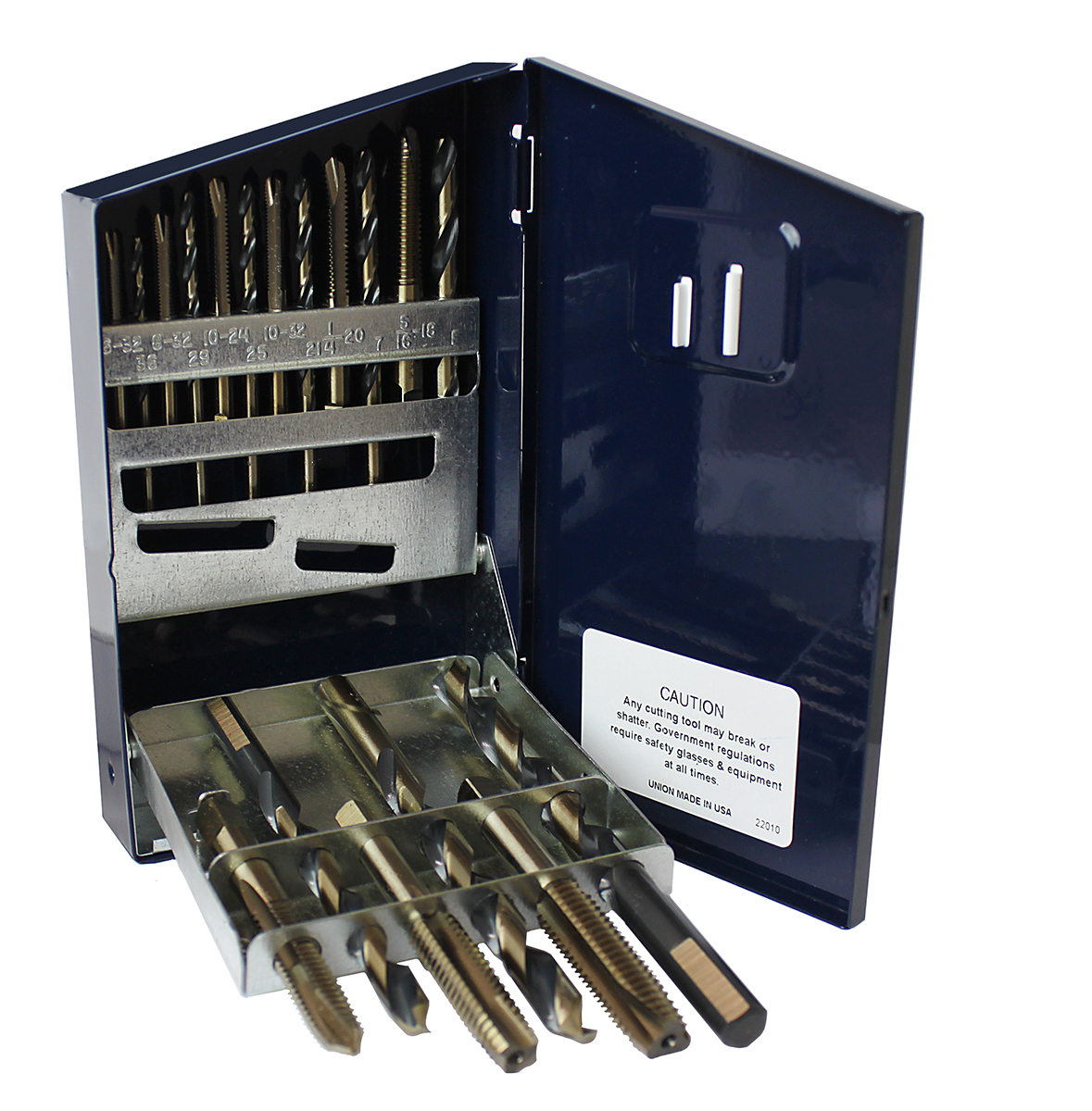 <ul><li>Kwik Cut taps and drills can be used on a variety of materials including stainless and alloy steels.</li><li>Sets contain 9 commonly used taps with correct sized drills. Choose from hand taps or spiral point </li><li>Durable taps in standard or metric sizes.</li><li>Small size index fits into tool boxes or drawers. Portable too!</li><li>Eliminates time lost searching for proper drill and tap combinations.</li><li>Steel index protects taps and drills from costly damage when not in use.</li></ul>|